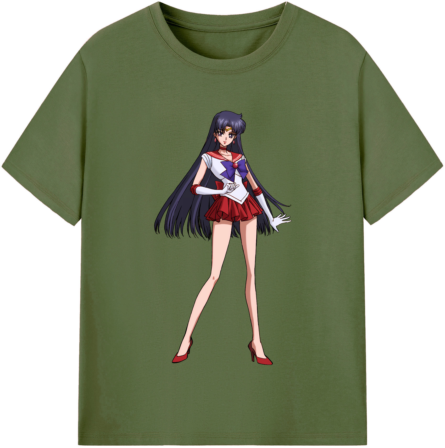 （画像用） 美少女戦士セーラームーン 火野レイ ひの レイ Sailor Moon Hino Rei （セーラーマーズ,Sailor Mars） 綿100％半袖Tシャツ（フロントプリント）